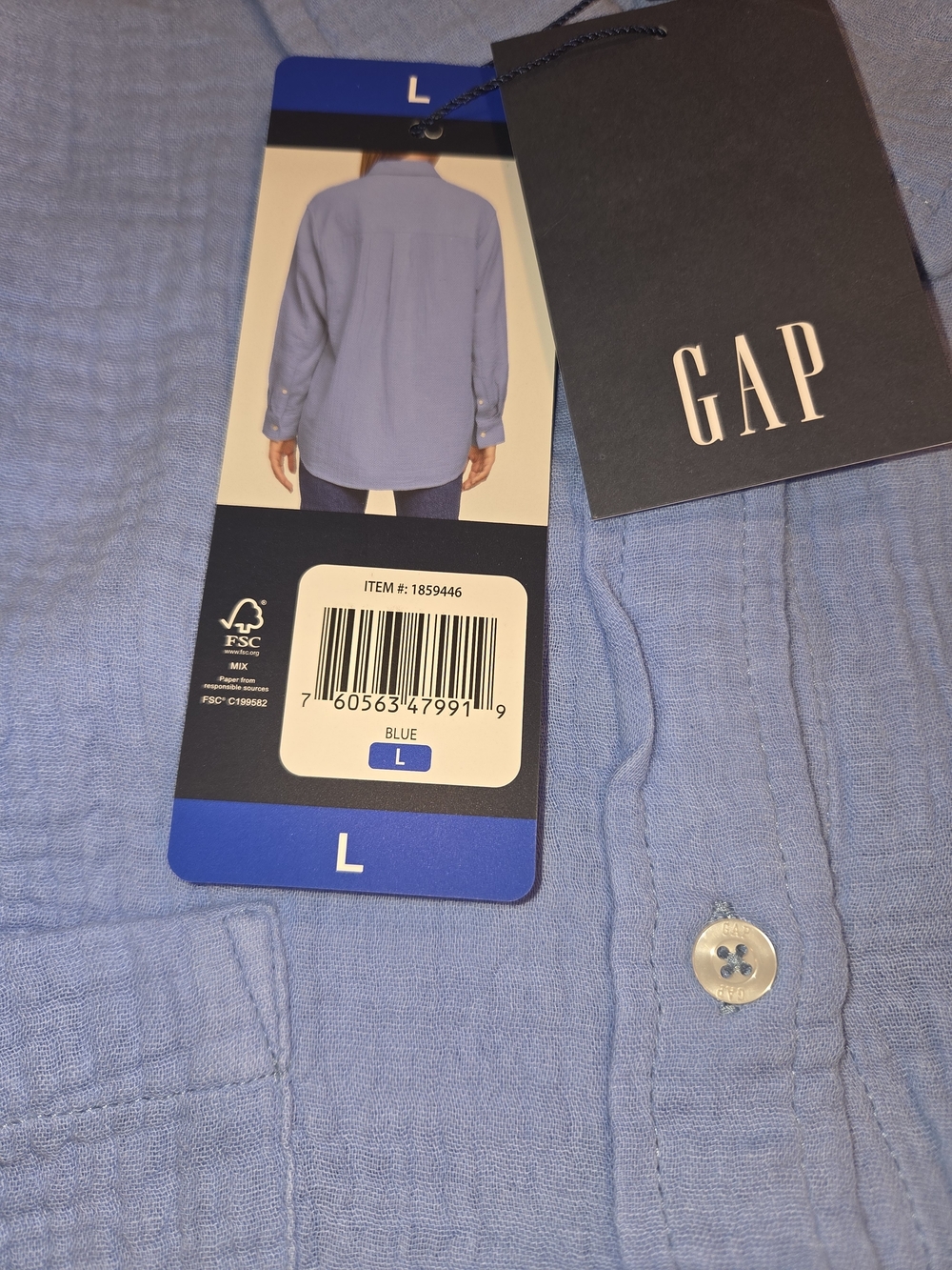 GAP Light Blue Button-Up Shirt